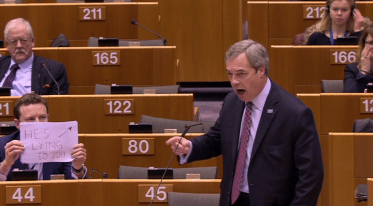 Nigel Farage Brutally Trolled During Speech About Donald Trump (VIDEO)