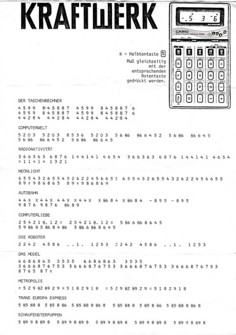 Kraftwerk sheet music