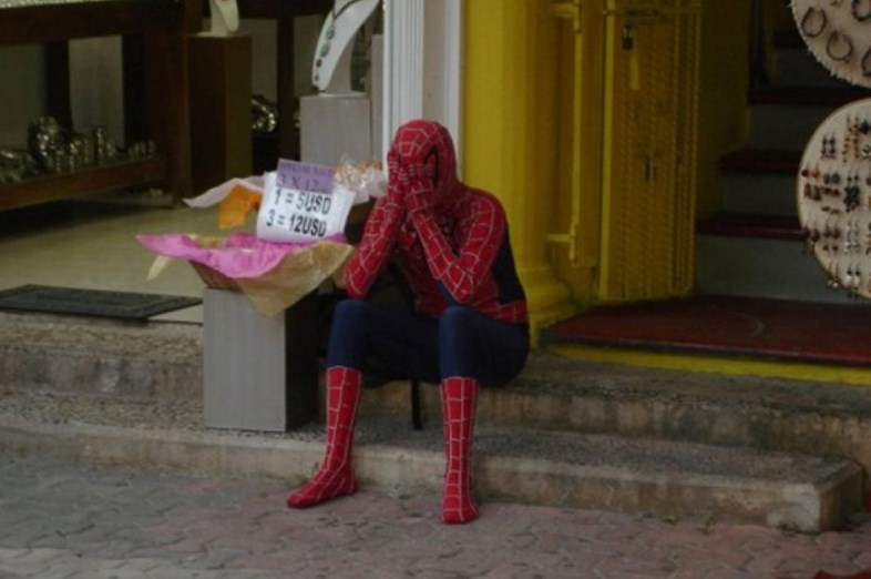 Sad spiderman