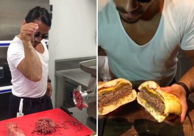 Saltbae cheeseburger