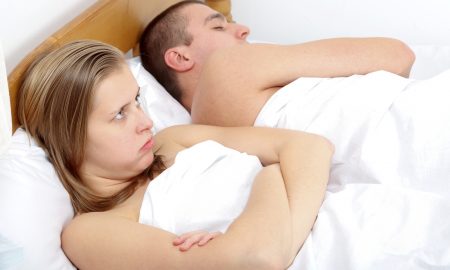 Woman bed