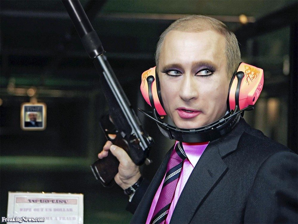 Putin wearing make up