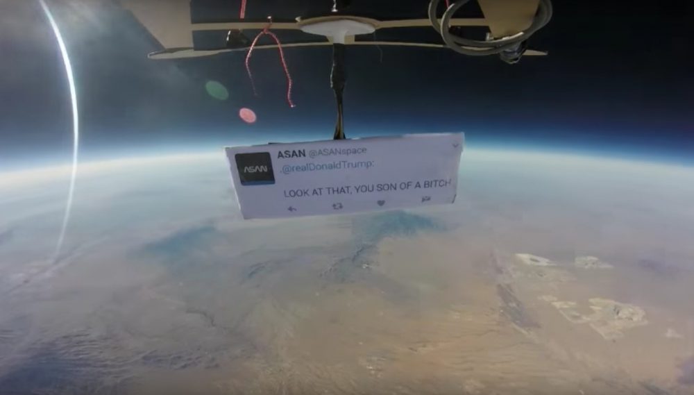 Trump protest in space