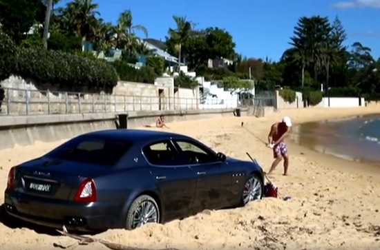 Australian Guy parked Car Beach Golf