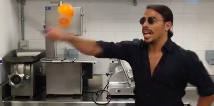 Salt Bae Chopping Up Fruit