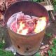 Burning newspapers