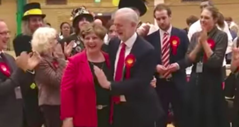Jeremy Corbyn high five