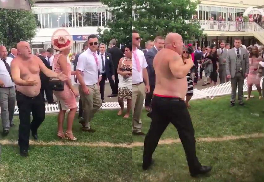 Man fight Ascot shirtless