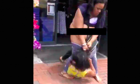 Woman’s Clothes Get Ripped Off While Brutally Battering Girl In Street Figh...