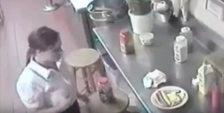 Woman waitress hot dog