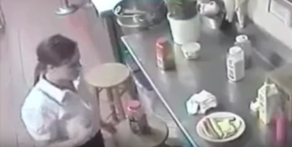 Woman waitress hot dog