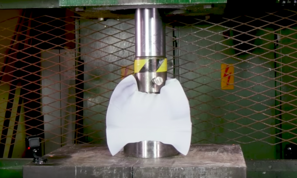 The Hydraulic Press Nearly Met Its Match With 1500 Sheets Of Paper