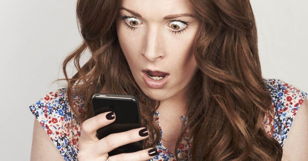 Woman shocked phone