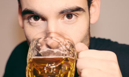 Drinking beer