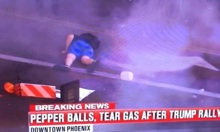 Protester Shot Pepper Ball
