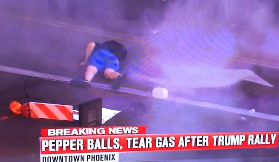 Protester Shot Pepper Ball