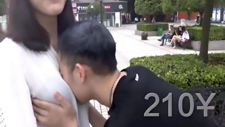 Street Magician Under Fire After Revealing His Only Trick Is Rubbing His Face In Women’s Cleavage
