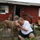 Hurricane Harvey man with dog
