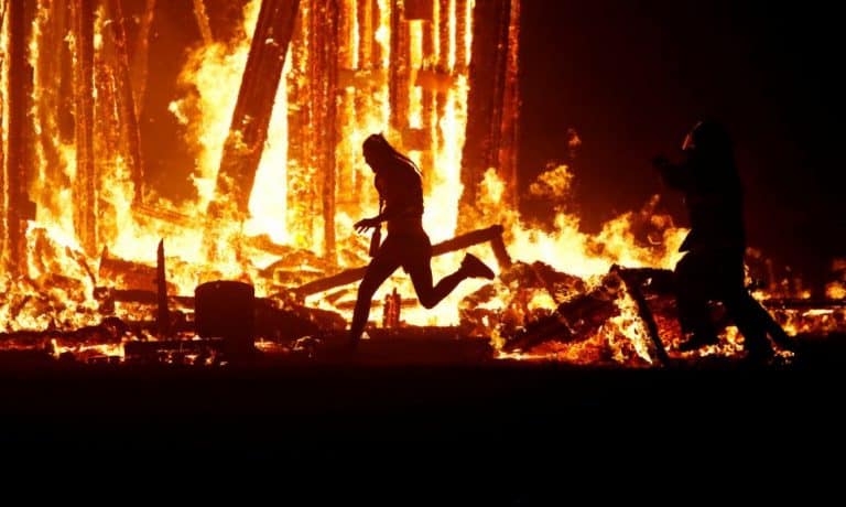 Harrowing Photos Show The Burning Man Who Died After Running Into Burning Man