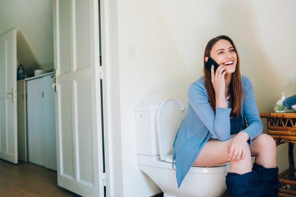 Woman on the toilet