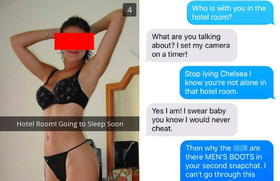 Cheating Wife Caught Out After Sending Husband These Snapchat Photos.