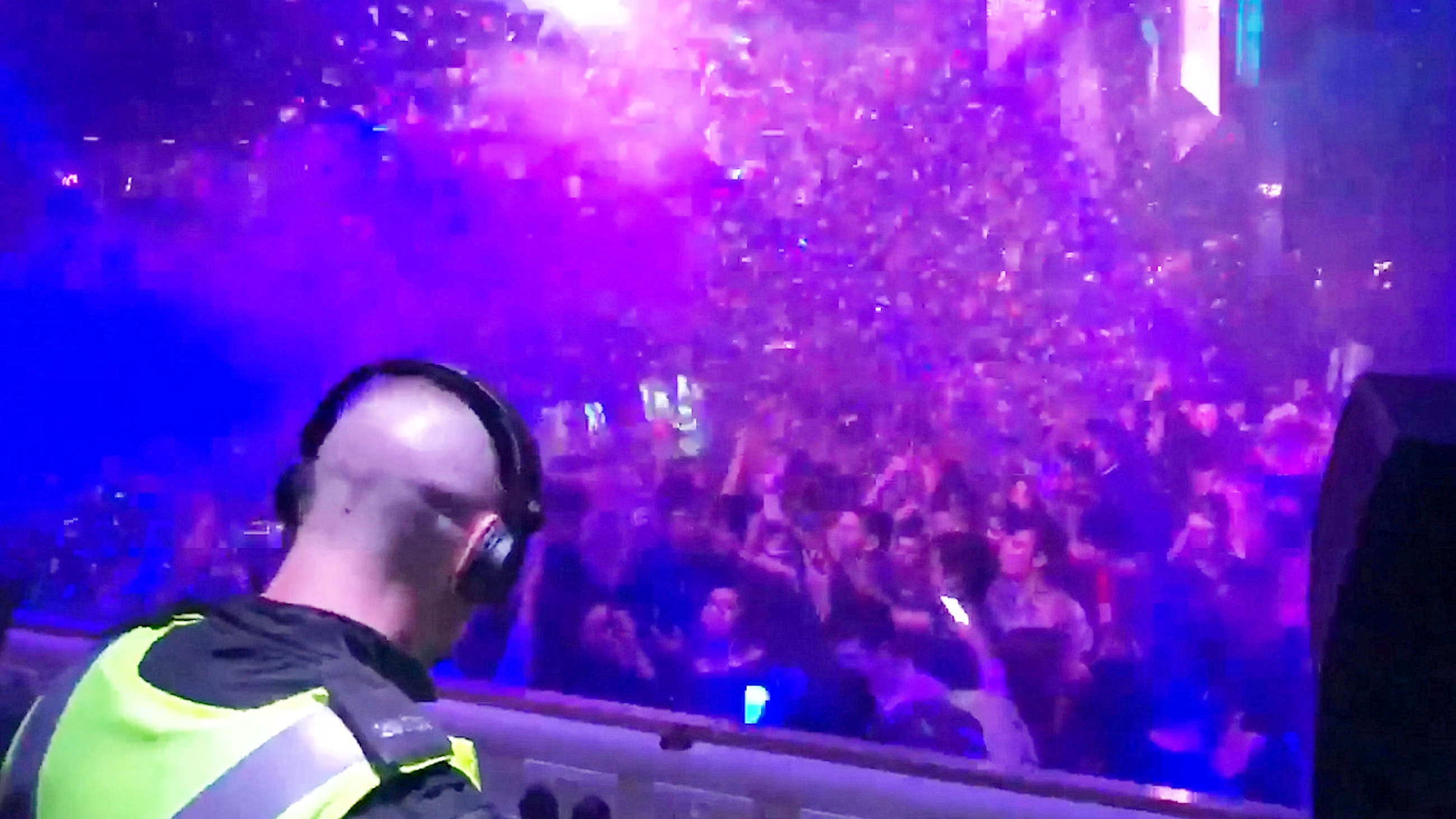 Policemen DJing