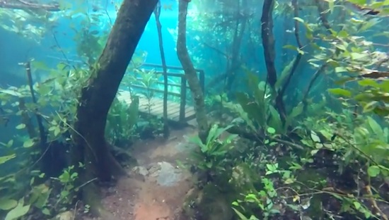 Underwater hiking trail