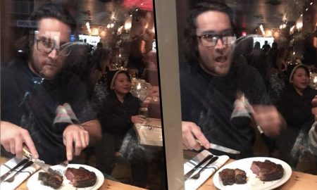Guy Eating Meat