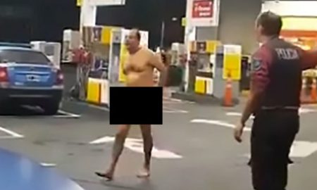 Naked Man Petrol Station
