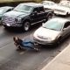 Woman In High Heels Slips And Is Hit By Car