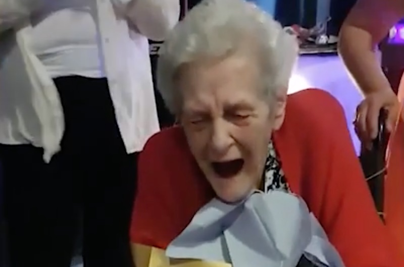 A 90 Year Old Granny Got Presented With A Squirting Penis For A Birthday Cake