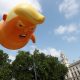 Demonstrators float a blimp portraying U.S. President Donald Trump, in Parliament Square, during the visit by Trump and First Lady Melania Trump in London