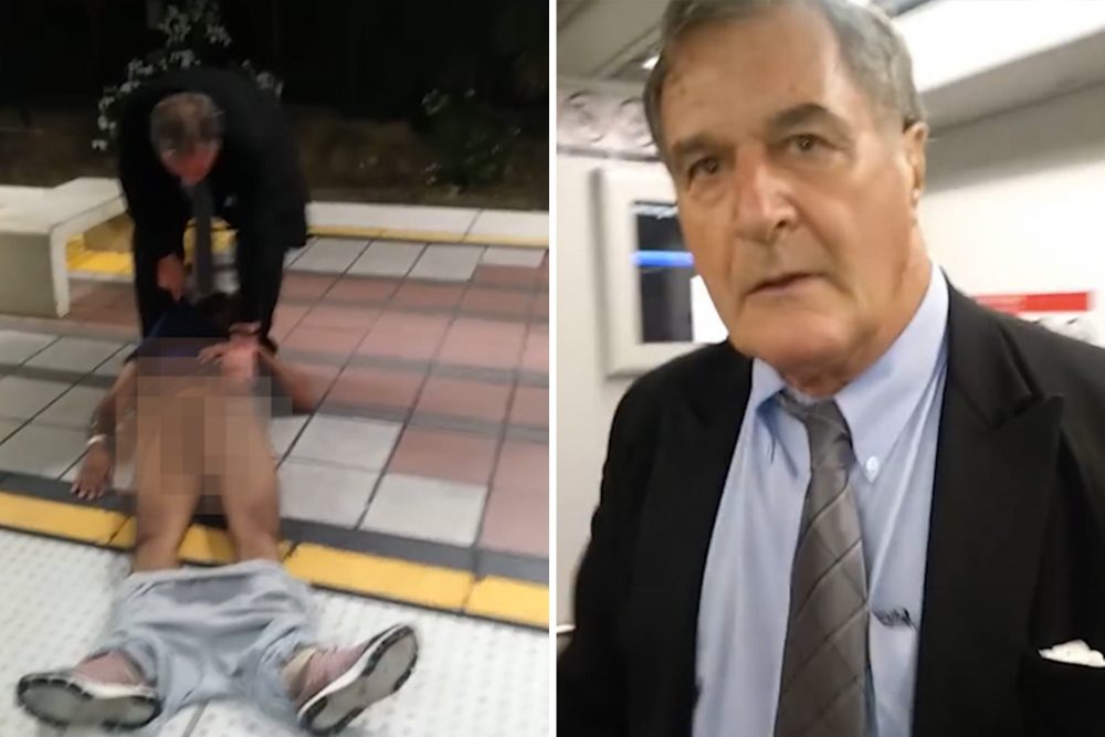 White MAn Drags Black Man Off Train