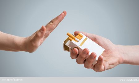 Quitting smoking concept. Hand is refusing cigarette offer.
