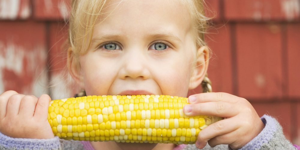 eating corn