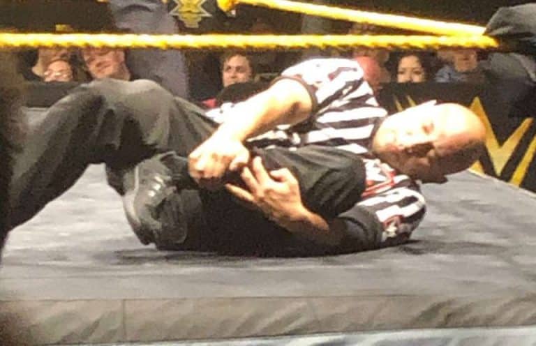 WWE Referee Snaps His Leg In The Middle Of A Match But Still Makes The Three Count (NSFL)