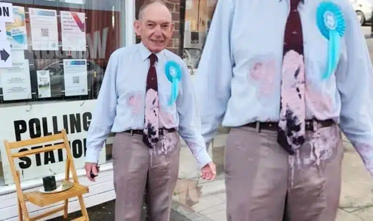 A Brexit Party Pensioner Was Hit With A Milkshake Outside A Polling Booth