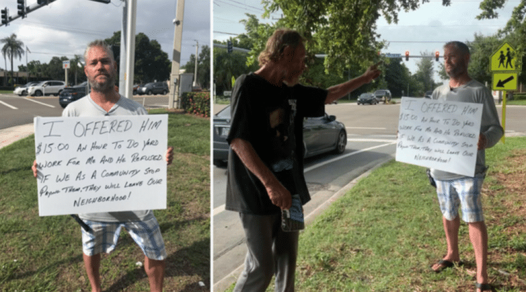 Florida Man Follows Homeless Man With Sign To Ensure He Doesn’t Get Any Money