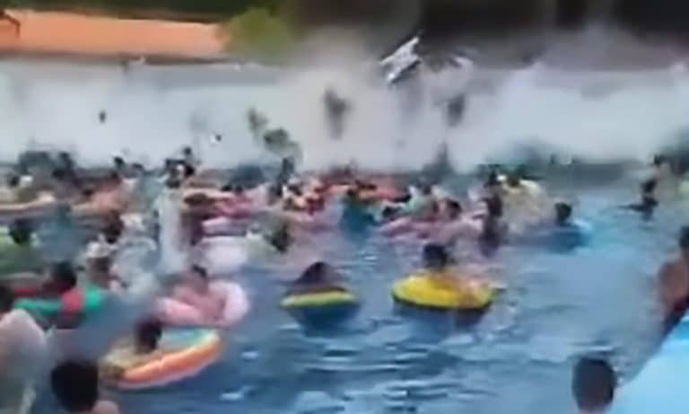 Watch A 10 Foot Tsunami Sweep Through A Chinese Water Park After Wave Machine Malfunctions