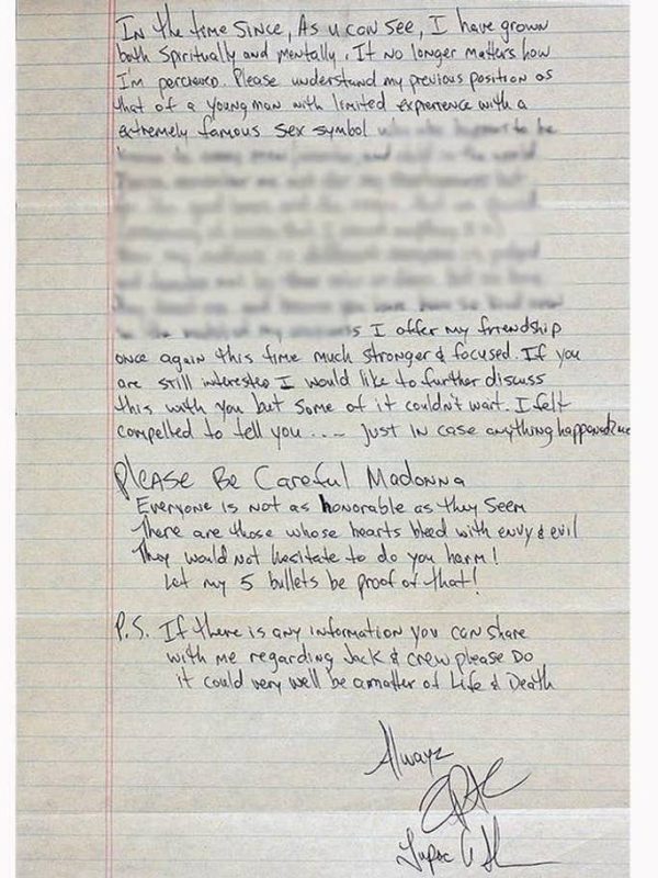 Tupac Madonna Letter Unveiling The Untold Connection Tha Celebritea