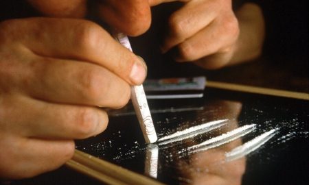 snorting cocaine