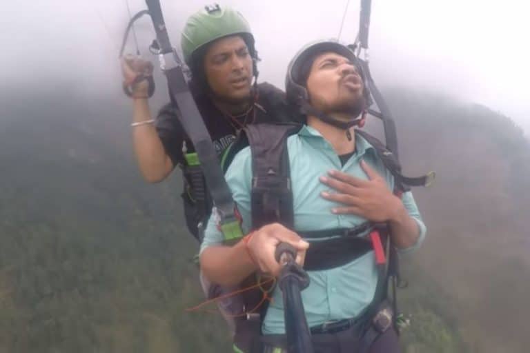Indian Guy Paragliding Goes Viral For Having An Absolute Nightmare Experience (VIDEO)