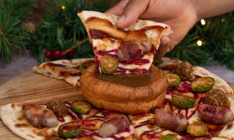 Someone Has Created A Christmas Dinner Pizza With A Yorkshire Pudding Dipping Pot