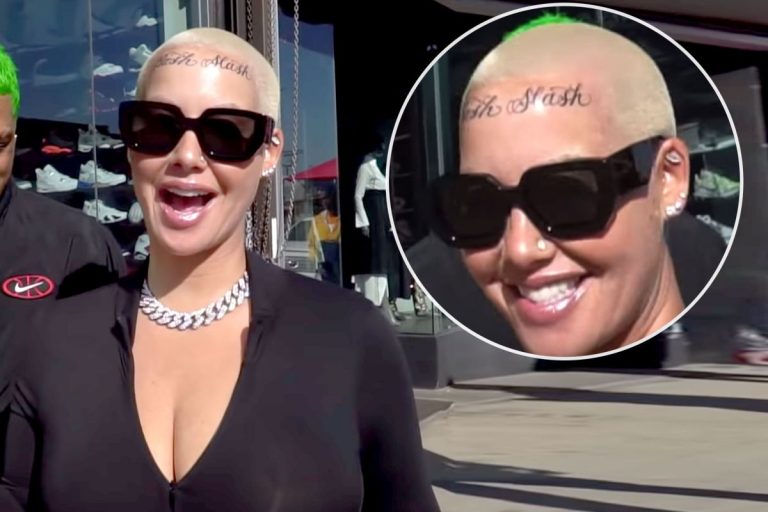 Amber Rose Just Got Her Kids’ Names Tattooed On Her Forehead