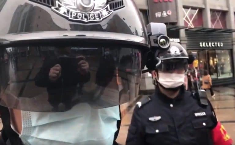 Chinese Cops Are Now Wearing Robocop Style Helmets To Help Them Spot Coronavirus Patients