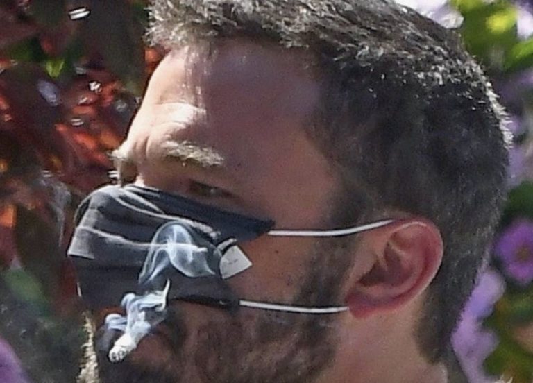 Here’s Ben Affleck Casually Smoking A Cigarette Through A PPE Mask