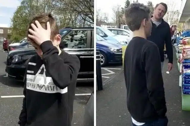 Furious Dad Forces Son To Apologise To Asda Staff After He Threatened To ‘Cut Them Up’ (VIDEO)