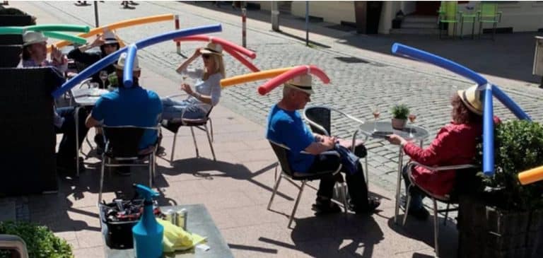 A Re-Opened German Cafe Is Giving Customers Pool Noodles To Encourage Social Distancing