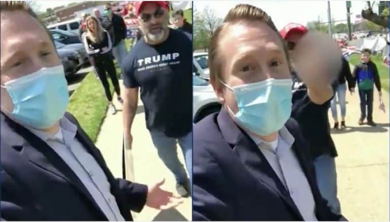 Here Are Some US Coronavirus Protesters Attacking A Newscaster For Trying To Cover Their Story