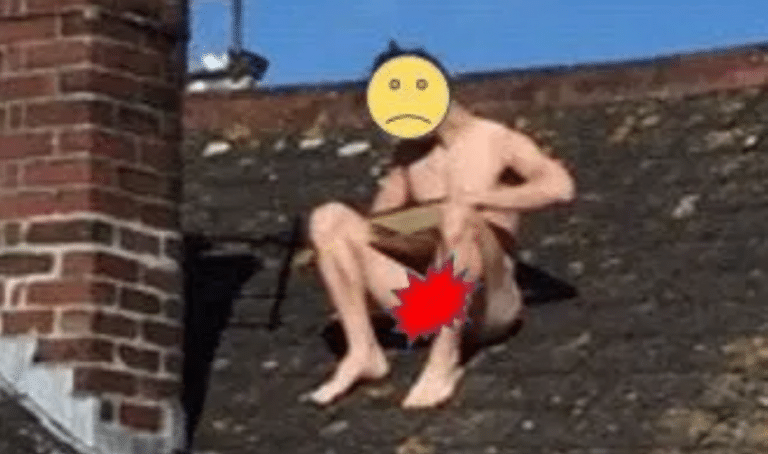 Drug Dealer Tries To Escape Police By Sitting Naked On His Roof, Is Quickly Persuaded To Get Back Inside